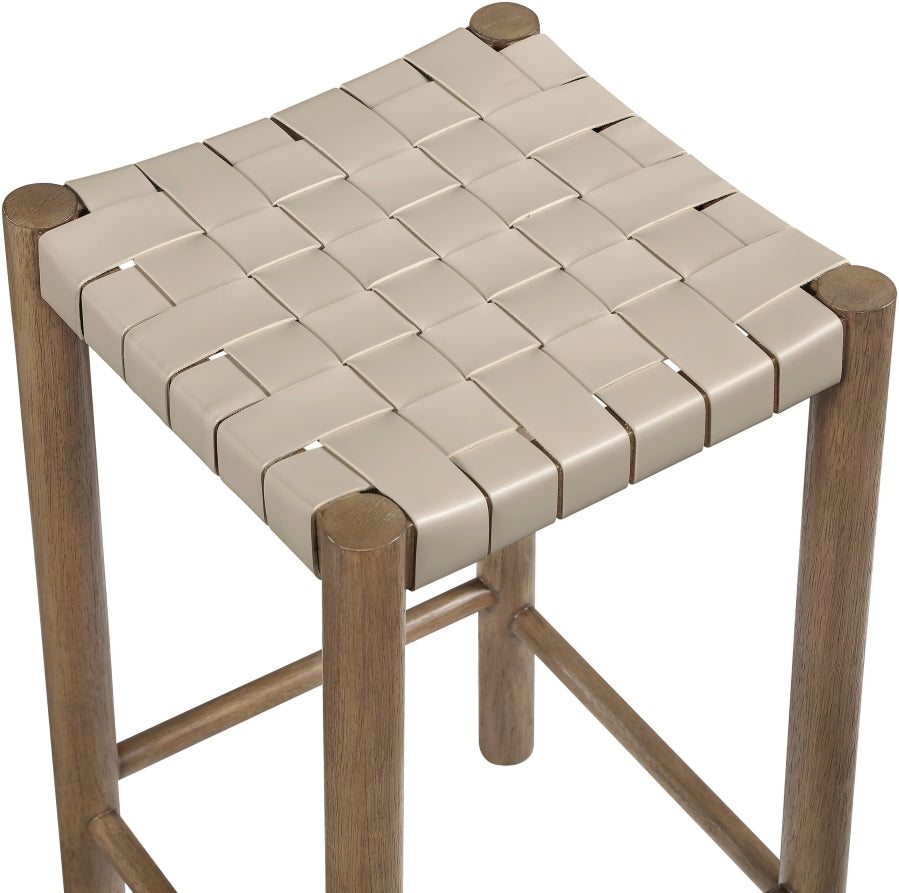 Entwine Vegan Leather Upholstered Counter Stool — 77028-C - Beige - 77028Beige-C alternate view 5