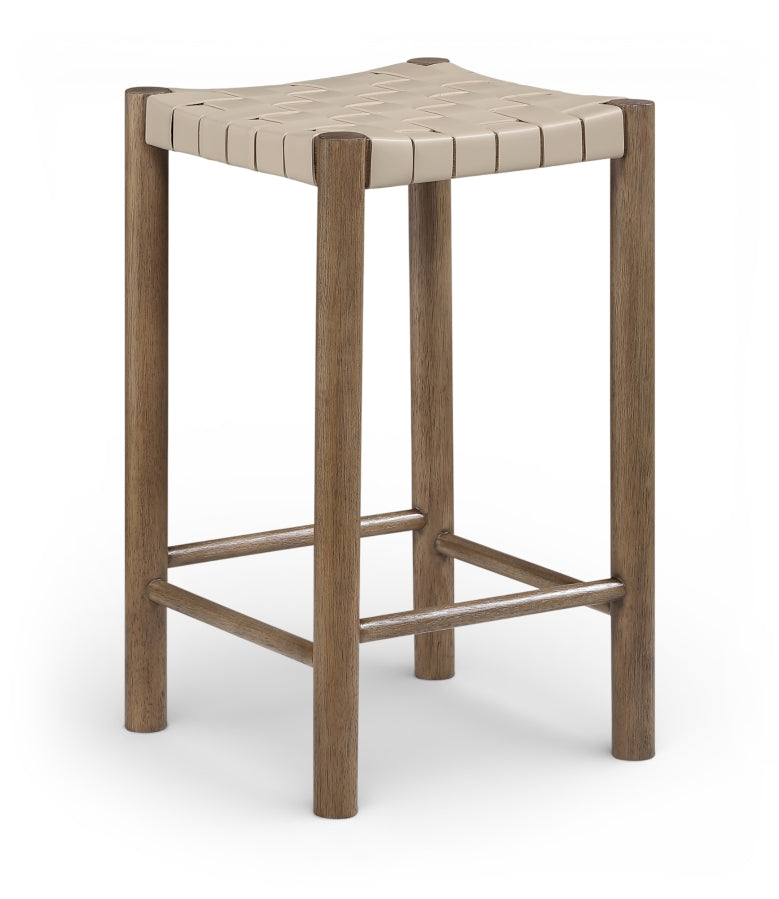 Entwine Vegan Leather Upholstered Counter Stool — 77028-C - Beige - 77028Beige-C