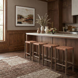 Entwine Vegan Leather Upholstered Counter Stool — 77028-C - Brown - 77028Brown-C alternate view 1