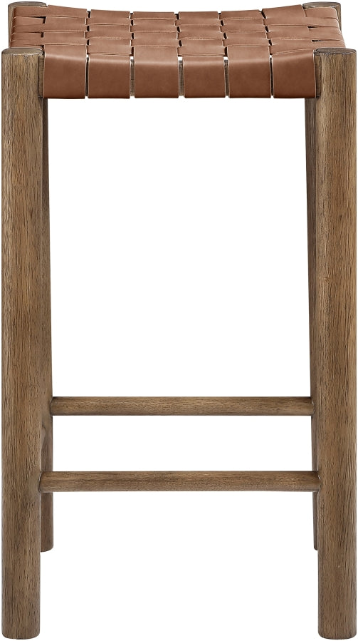 Entwine Vegan Leather Upholstered Counter Stool — 77028-C - Brown - 77028Brown-C alternate view 2