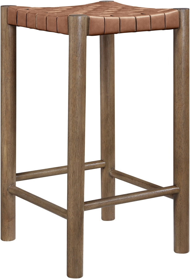Entwine Vegan Leather Upholstered Counter Stool — 77028-C - Brown - 77028Brown-C alternate view 3