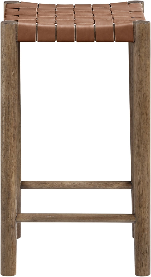 Entwine Vegan Leather Upholstered Counter Stool — 77028-C - Brown - 77028Brown-C alternate view 4