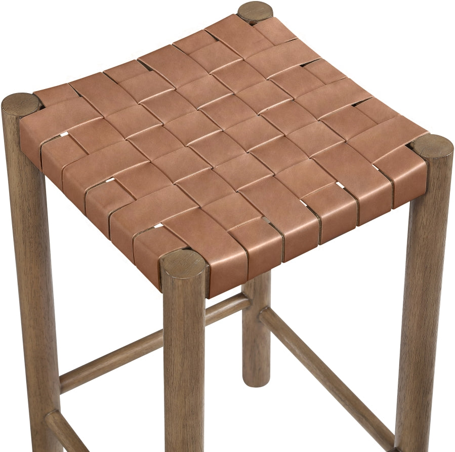 Entwine Vegan Leather Upholstered Counter Stool — 77028-C - Brown - 77028Brown-C alternate view 5