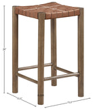 Entwine Vegan Leather Upholstered Counter Stool — 77028-C - Brown - 77028Brown-C Dim