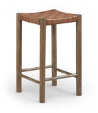 Entwine Vegan Leather Upholstered Counter Stool — 77028-C - Brown - 77028Brown-C