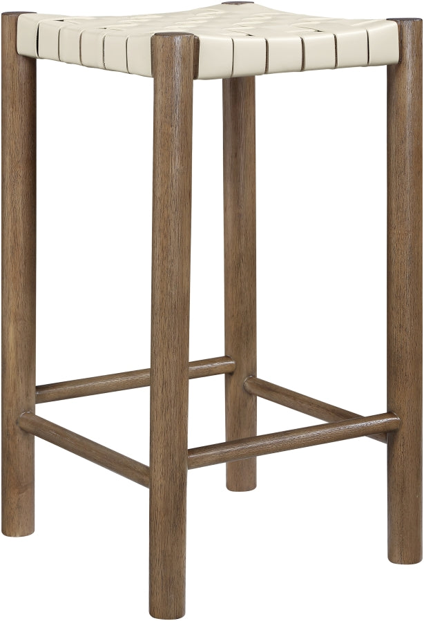 Entwine Vegan Leather Upholstered Counter Stool — 77028-C - Cream - 77028Cream-C alternate view 3
