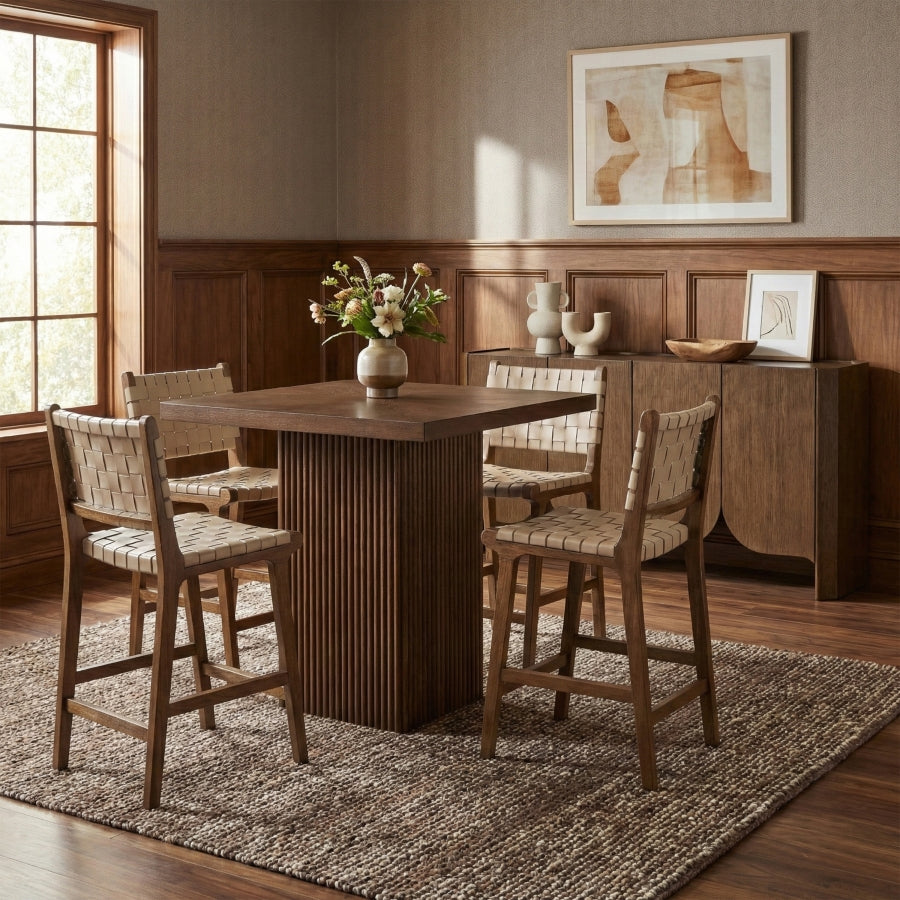 Entwine Vegan Leather Upholstered Counter Stool — 77030-C - Beige - 77030Beige-C alternate view 1