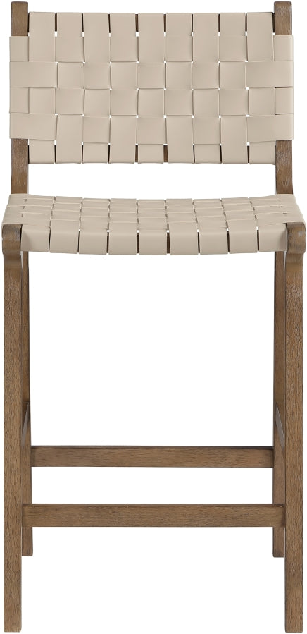 Entwine Vegan Leather Upholstered Counter Stool — 77030-C - Beige - 77030Beige-C alternate view 2