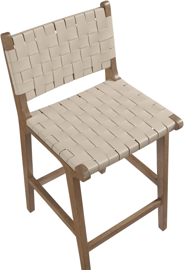 Entwine Vegan Leather Upholstered Counter Stool — 77030-C - Beige - 77030Beige-C alternate view 5