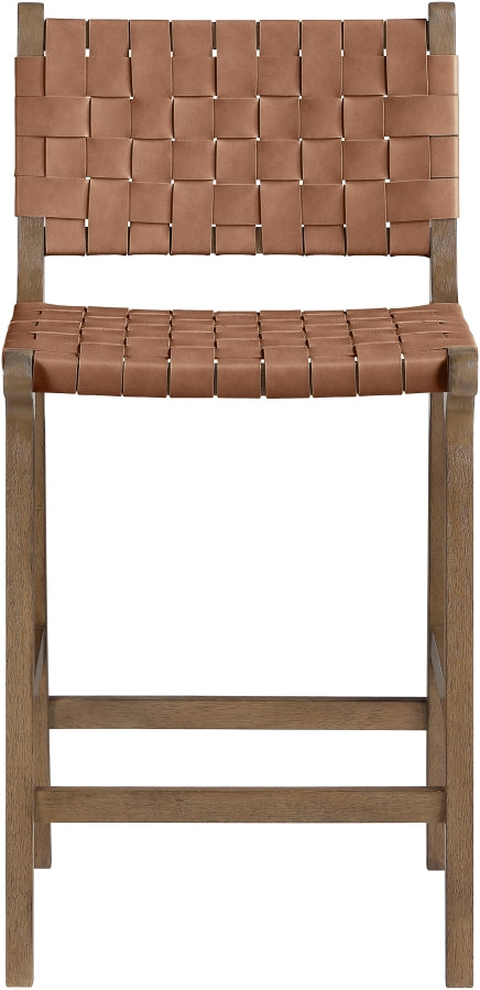 Entwine Vegan Leather Upholstered Counter Stool — 77030-C - Brown - 77030Brown-C alternate view 2