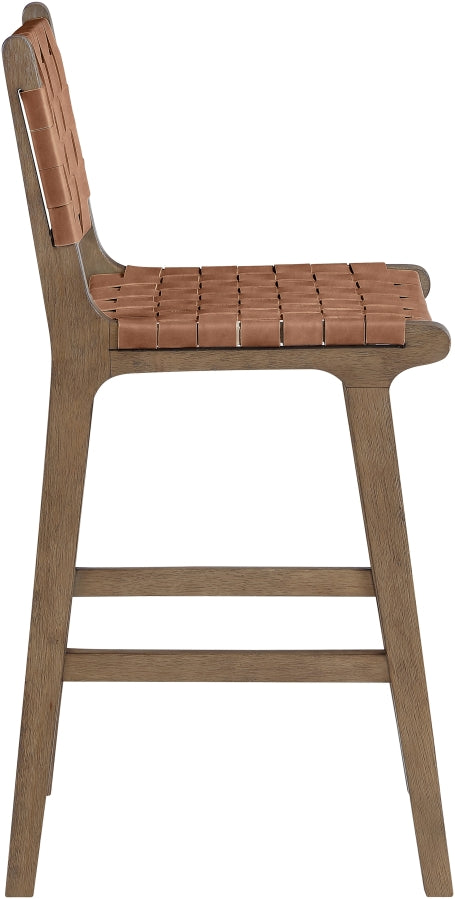 Entwine Vegan Leather Upholstered Counter Stool — 77030-C - Brown - 77030Brown-C alternate view 3