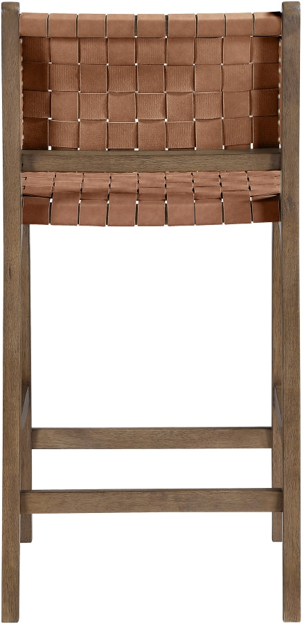 Entwine Vegan Leather Upholstered Counter Stool — 77030-C - Brown - 77030Brown-C alternate view 4