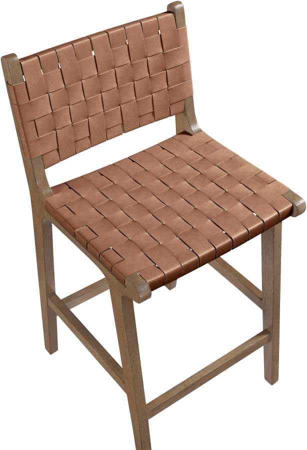 Entwine Vegan Leather Upholstered Counter Stool — 77030-C - Brown - 77030Brown-C alternate view 5