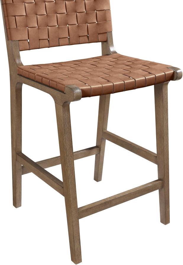 Entwine Vegan Leather Upholstered Counter Stool — 77030-C - Brown - 77030Brown-C alternate view 6
