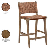 Entwine Vegan Leather Upholstered Counter Stool — 77030-C - Brown - 77030Brown-C Infographic