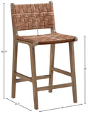 Entwine Vegan Leather Upholstered Counter Stool — 77030-C - Brown - 77030Brown-C Dim