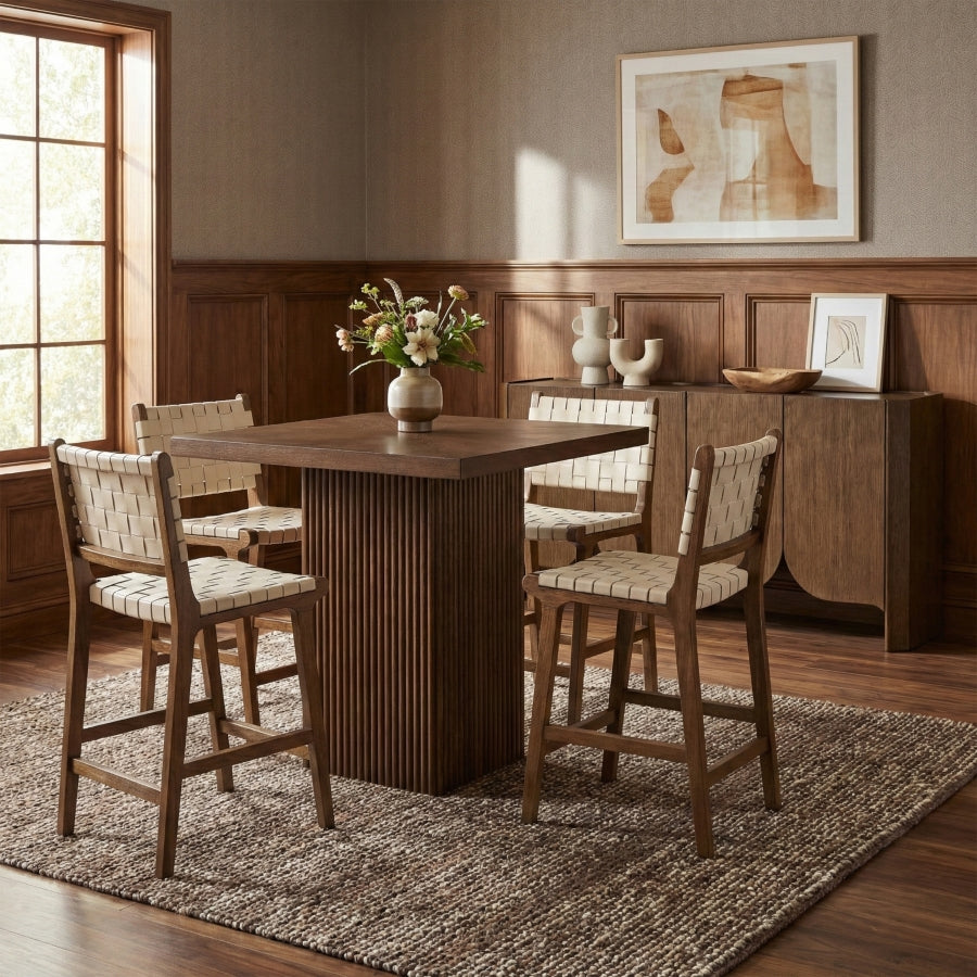 Entwine Vegan Leather Upholstered Counter Stool — 77030-C - Cream - 77030Cream-C alternate view 1