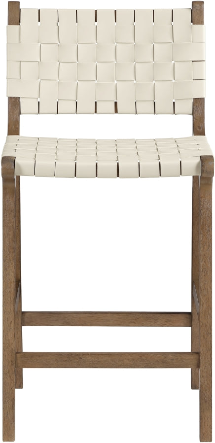 Entwine Vegan Leather Upholstered Counter Stool — 77030-C - Cream - 77030Cream-C alternate view 2