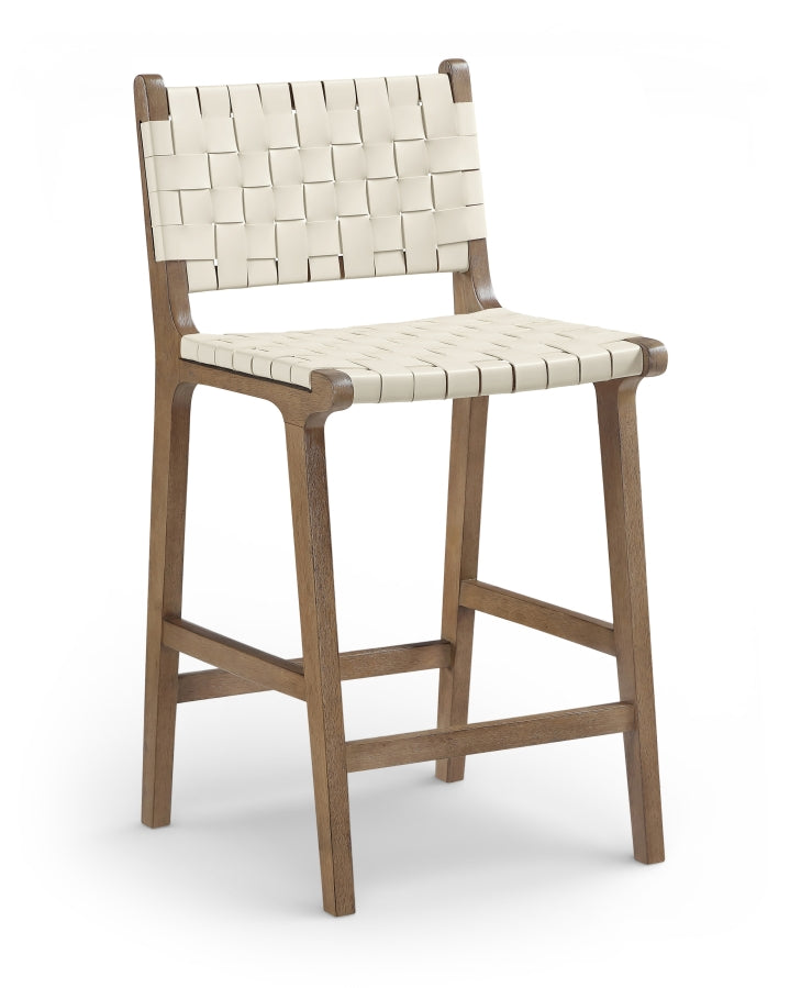 Entwine Vegan Leather Upholstered Counter Stool — 77030-C - Cream - 77030Cream-C