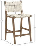 Entwine Vegan Leather Upholstered Counter Stool — 77030-C - Cream - 77030Cream-C Dim