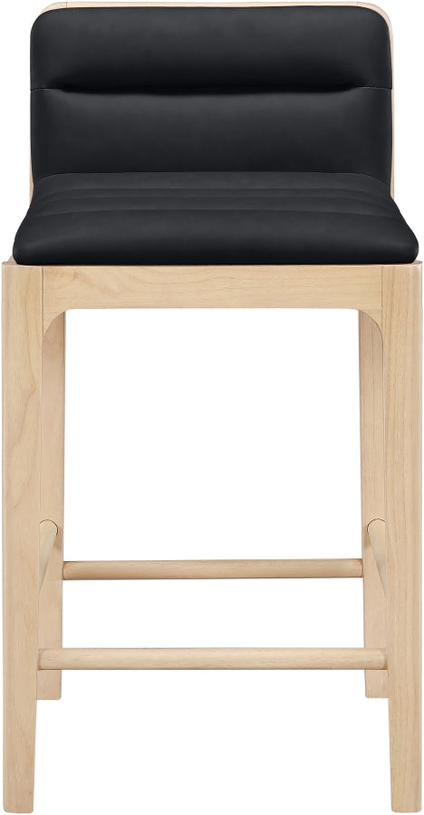 Ellis Cane And Vegan Leather Upholstered Counter Stool — 88060-C - Black - 88060Black-C alternate view 2