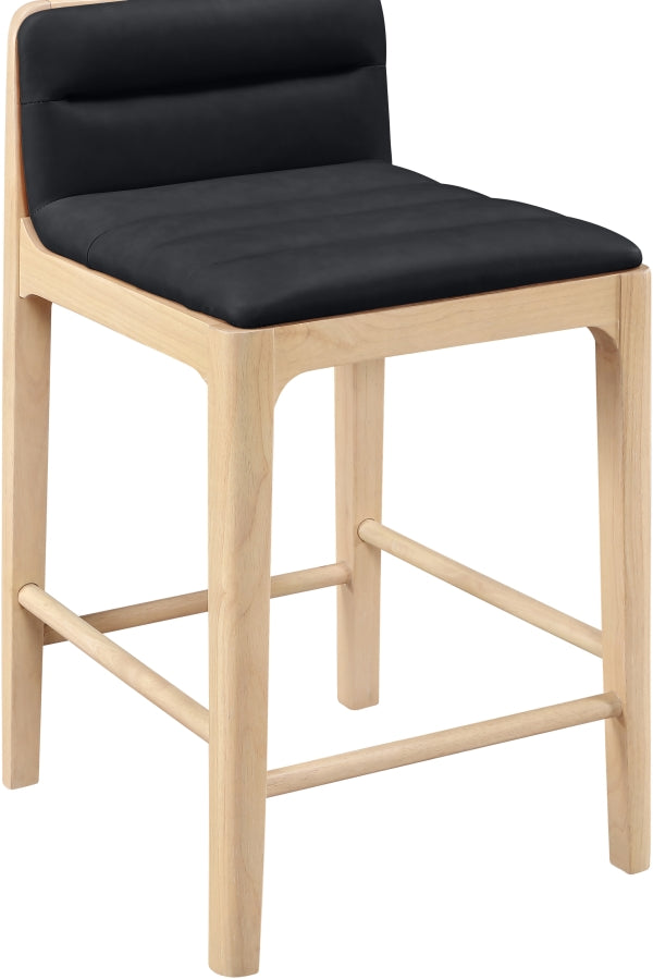 Ellis Cane And Vegan Leather Upholstered Counter Stool — 88060-C - Black - 88060Black-C alternate view 5