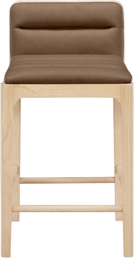 Ellis Cane And Vegan Leather Upholstered Counter Stool — 88060-C - Brown - 88060Brown-C alternate view 2