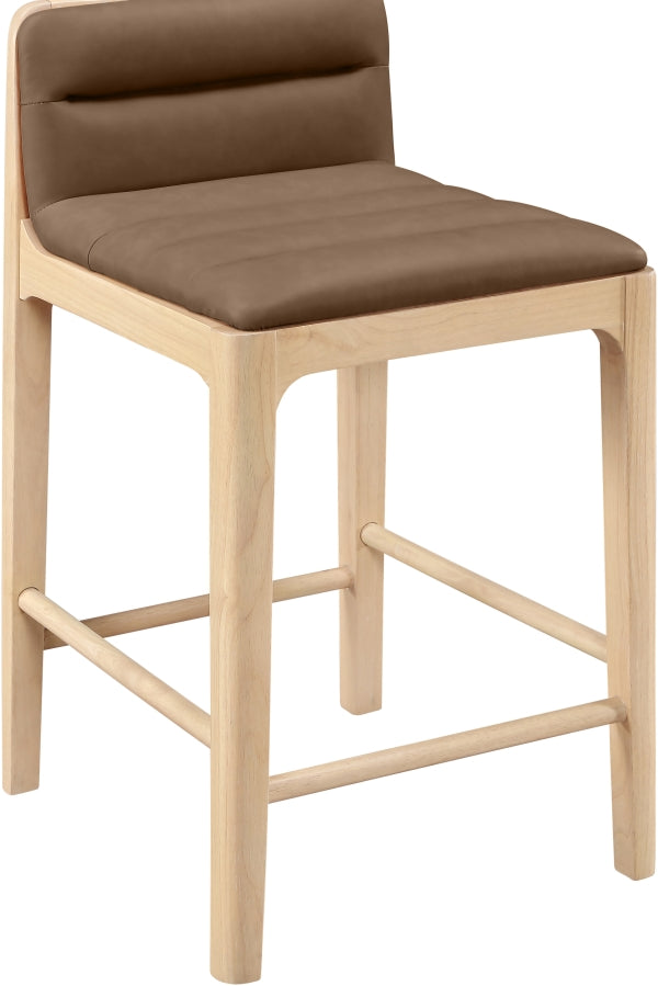 Ellis Cane And Vegan Leather Upholstered Counter Stool — 88060-C - Brown - 88060Brown-C alternate view 5