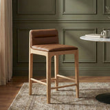 Ellis Cane And Vegan Leather Upholstered Counter Stool — 88060-C - Cognac - 88060Cognac-C alternate view 1