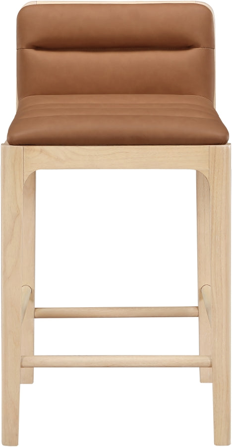 Ellis Cane And Vegan Leather Upholstered Counter Stool — 88060-C - Cognac - 88060Cognac-C alternate view 2