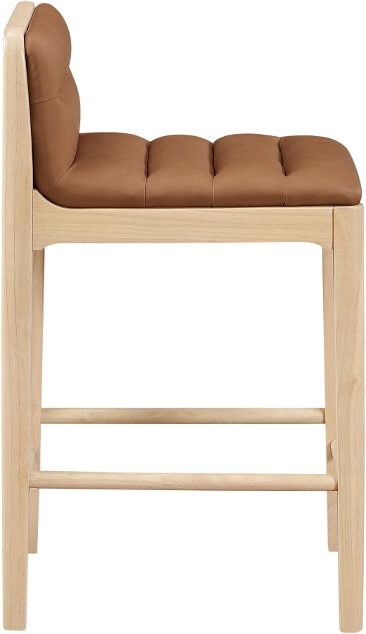Ellis Cane And Vegan Leather Upholstered Counter Stool — 88060-C - Cognac - 88060Cognac-C alternate view 3