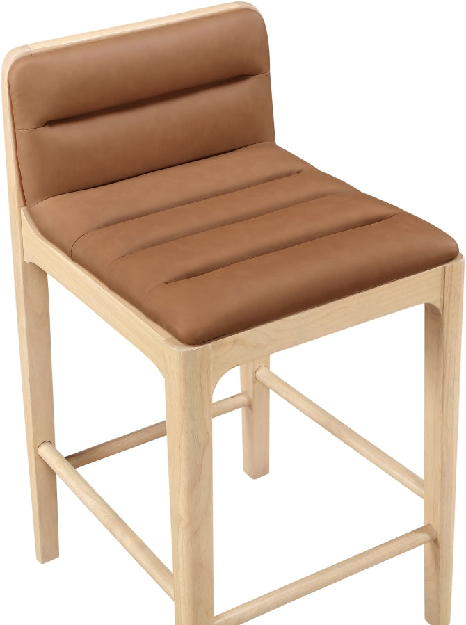 Ellis Cane And Vegan Leather Upholstered Counter Stool — 88060-C - Cognac - 88060Cognac-C alternate view 6