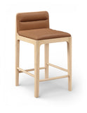 Ellis Cane And Vegan Leather Upholstered Counter Stool — 88060-C - Cognac - 88060Cognac-C