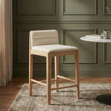 Ellis Cane And Vegan Leather Upholstered Counter Stool — 88060-C - Cream - 88060Cream-C alternate view 1