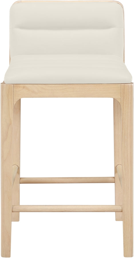 Ellis Cane And Vegan Leather Upholstered Counter Stool — 88060-C - Cream - 88060Cream-C alternate view 2