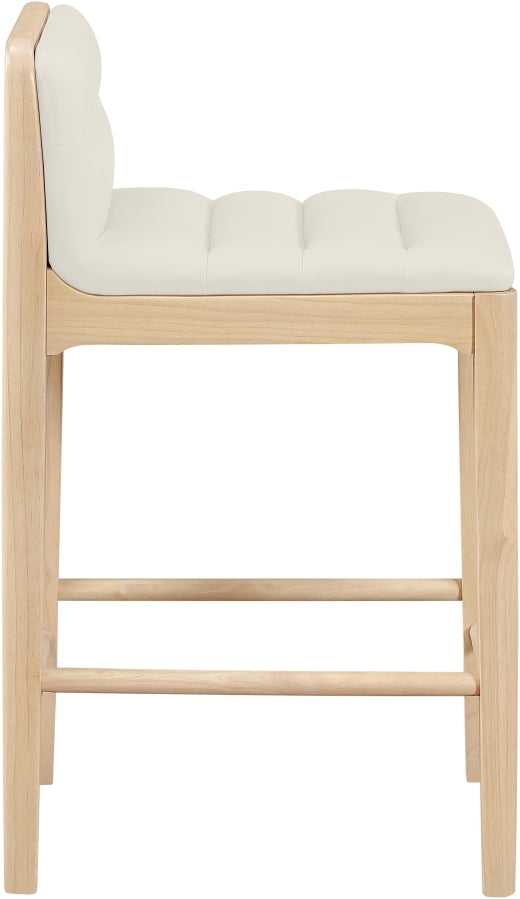 Ellis Cane And Vegan Leather Upholstered Counter Stool — 88060-C - Cream - 88060Cream-C alternate view 3