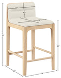 Ellis Cane And Vegan Leather Upholstered Counter Stool — 88060-C - Cream - 88060Cream-C Dim