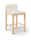 Ellis Cane And Vegan Leather Upholstered Counter Stool — 88060-C - Cream - 88060Cream-C