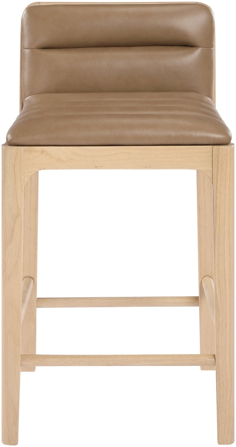 Ellis Cane And Vegan Leather Upholstered Counter Stool — 88060-C - Tan - 88060Tan-C alternate view 2