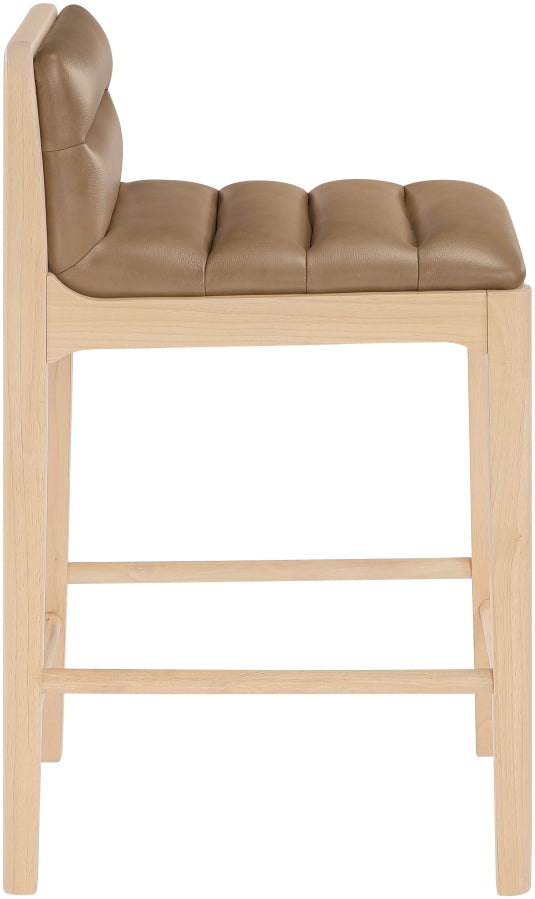 Ellis Cane And Vegan Leather Upholstered Counter Stool — 88060-C - Tan - 88060Tan-C alternate view 3