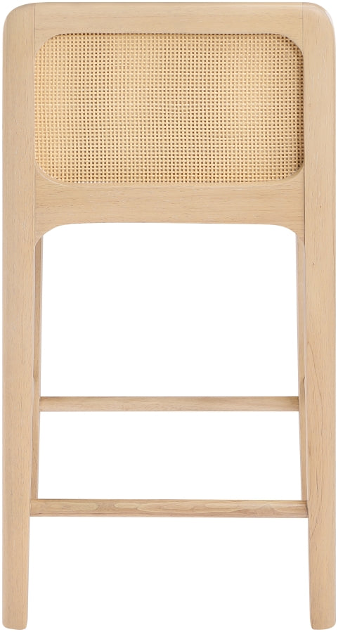 Ellis Cane And Vegan Leather Upholstered Counter Stool — 88060-C - Tan - 88060Tan-C alternate view 4