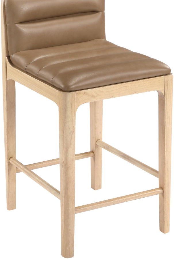 Ellis Cane And Vegan Leather Upholstered Counter Stool — 88060-C - Tan - 88060Tan-C alternate view 5