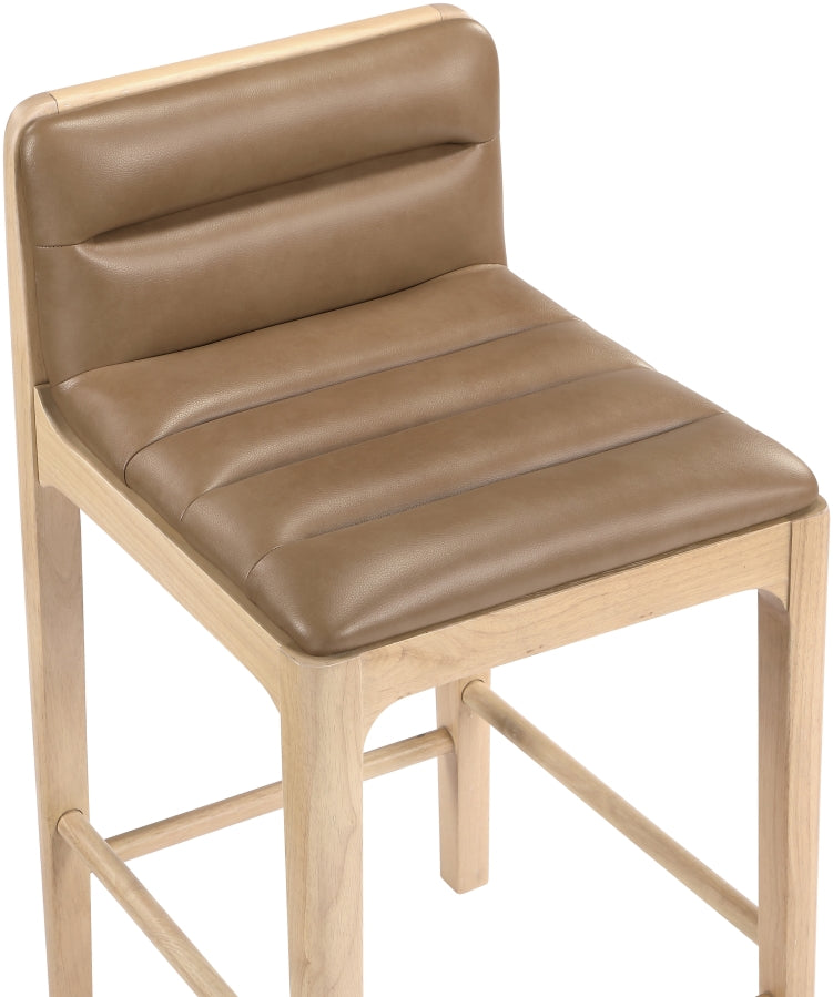 Ellis Cane And Vegan Leather Upholstered Counter Stool — 88060-C - Tan - 88060Tan-C alternate view 6