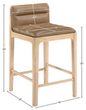 Ellis Cane And Vegan Leather Upholstered Counter Stool — 88060-C - Tan - 88060Tan-C Dim
