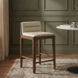 Ellis Cane And Vegan Leather Upholstered Counter Stool — 88063-C - Beige - 88063Beige-C alternate view 1