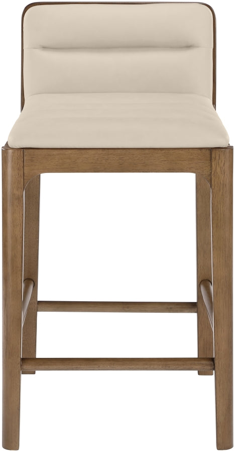 Ellis Cane And Vegan Leather Upholstered Counter Stool — 88063-C - Beige - 88063Beige-C alternate view 2