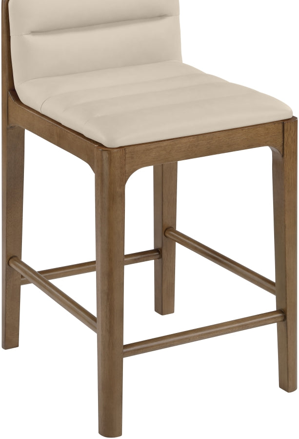 Ellis Cane And Vegan Leather Upholstered Counter Stool — 88063-C - Beige - 88063Beige-C alternate view 5