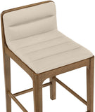Ellis Cane And Vegan Leather Upholstered Counter Stool — 88063-C - Beige - 88063Beige-C alternate view 6