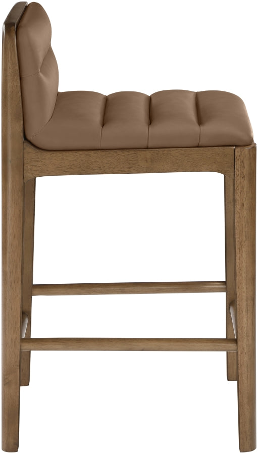 Ellis Cane And Vegan Leather Upholstered Counter Stool — 88063-C - Brown - 88063Brown-C alternate view 3