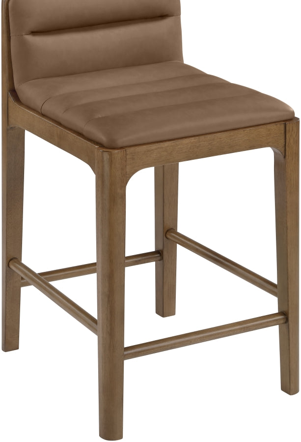 Ellis Cane And Vegan Leather Upholstered Counter Stool — 88063-C - Brown - 88063Brown-C alternate view 5